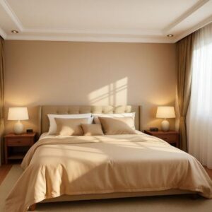 modern king bed room