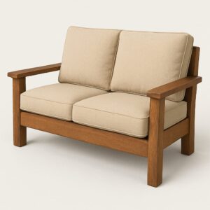 wooden sofa with cusion