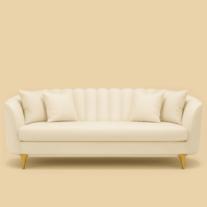 Cream valvet 3 seater sofa