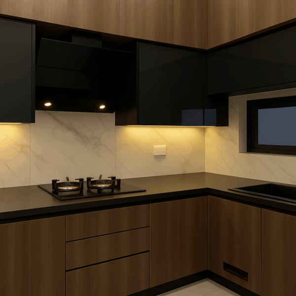 Hum Kitchen: Sophisticated L-Shaped Design