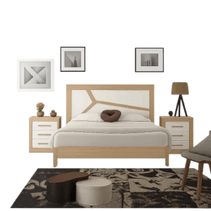 Simple Wooden Bed Set (No Mattress)