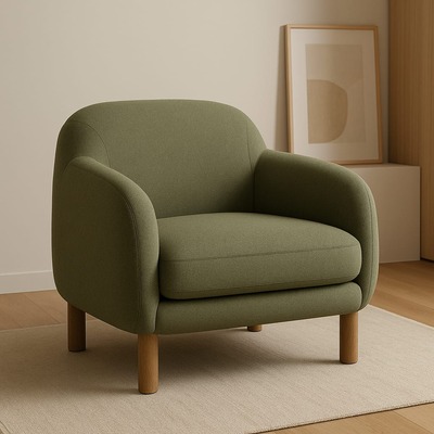 Olive green lounge chair